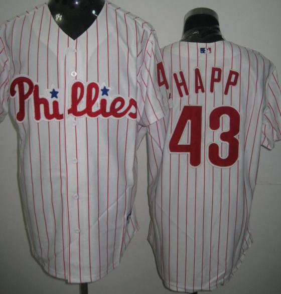 Philadelphia Phillies 43 Happ White MLB Jersey