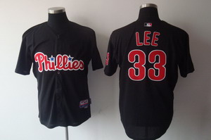 Cheap Philadelphia Phillies 33 Cliff lee black jerseys For Sale