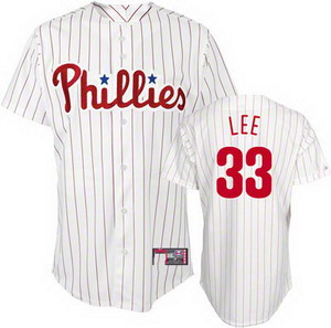 Cheap Philadelphia Phillies 33 Cliff lee 2011 White Jersey(red Pinstripe) For Sale