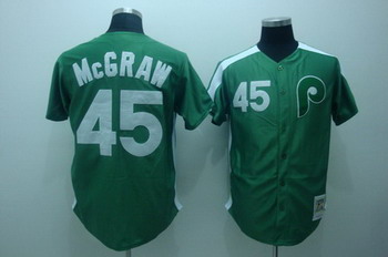 Cheap Philadelphia Phillies 45 Mcgraw green Mitchell and ness Jersey For Sale