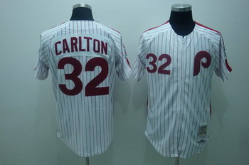 Cheap Philadelphia Phillies 32 carlton white red strip throwback Jersey For Sale