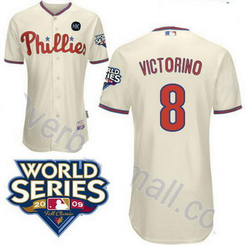 Cheap Philadelphia Phillies 8 Shane Victorino cream jerseys For Sale