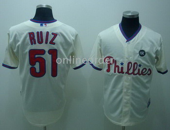Cheap Philadelphia Phillies 51 Ruiz Cream Jersey 09 World Series Patch For Sale