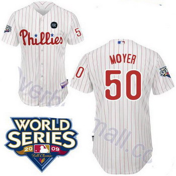 Cheap Philadelphia Phillies 50 Jamie Moyer white jerseys For Sale