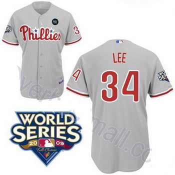 Cheap Philadelphia Phillies 34 Lee grey jerseys For Sale