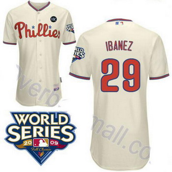 Cheap Philadelphia Phillies 29 Raul Ibanez Cream jerseys For Sale