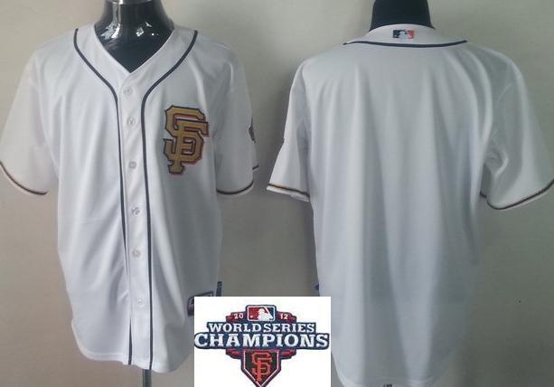 Cheap San Francisco Giants Blank Cream Gold Number 2012 World Series Champions Patch MLB Baseball Jersey For Sale