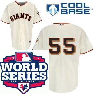 Cheap San Francisco Giants 55 Tim Lincecum Cream Cool Base MLB Jersey W 2012 World Series Patch For Sale