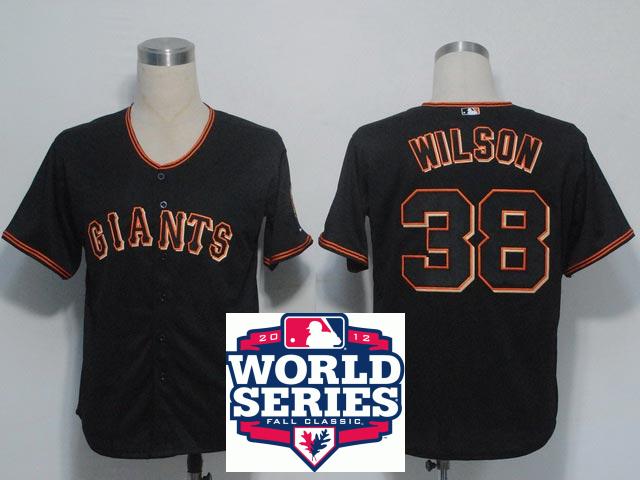 Cheap San Francisco Giants 38 Brian Wilson Black Cool Base MLB Jersey W 2012 World Series Patch For Sale