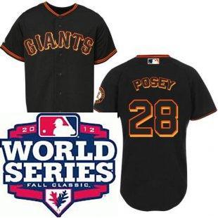 Cheap San Francisco Giants 28 Buster Posey Black Cool Base MLB Jersey W 2012 World Series Patch For Sale