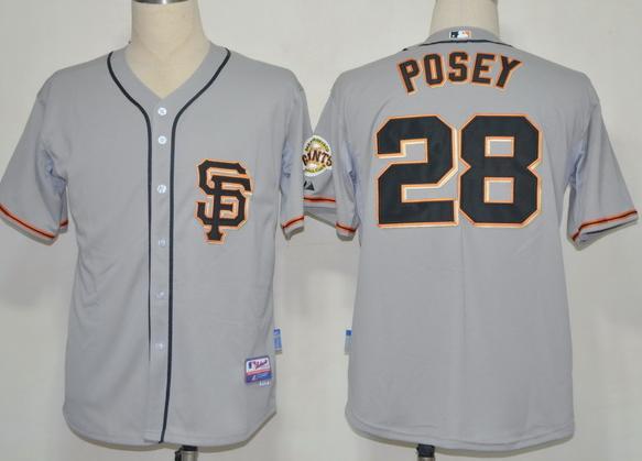 Cheap San Francisco Giants 28 Posey Grey 2012 SF MLB Jerseys For Sale