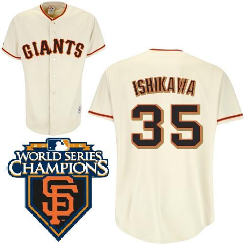 Cheap 2010 World Series Champions San Francisco Giants 35 Ishikawa Cream Jerseys For Sale