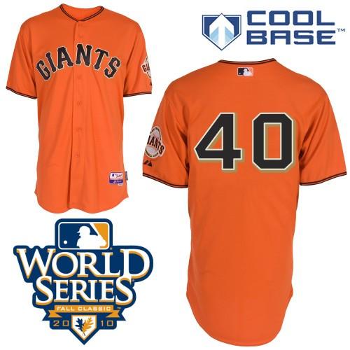 Cheap 2010 World Series San Francisco Giants 40 Bumgarner Orange Jerseys For Sale