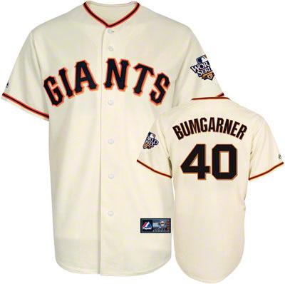 Cheap 2010 World Series San Francisco Giants 40 Bumgarner Cream Jerseys For Sale