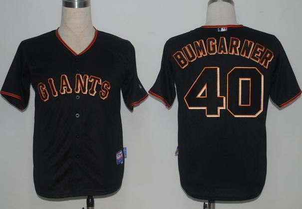 Cheap San Francisco Giants 40 Bumgarner Black Cool Base MLB Jerseys For Sale