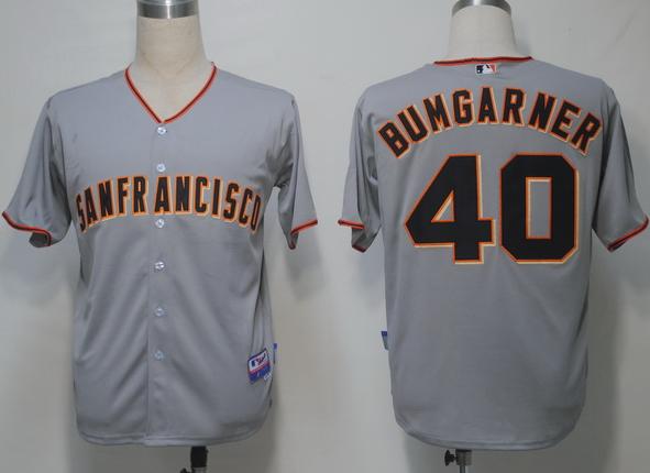 Cheap San Francisco Giants 40 Bumgarner Grey Cool Base MLB Jerseys For Sale