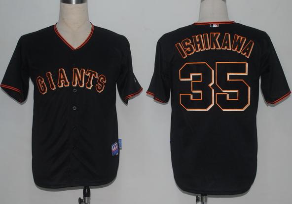 Cheap San Francisco Giants 35 Ishikawa Black Cool Base MLB Jerseys For Sale