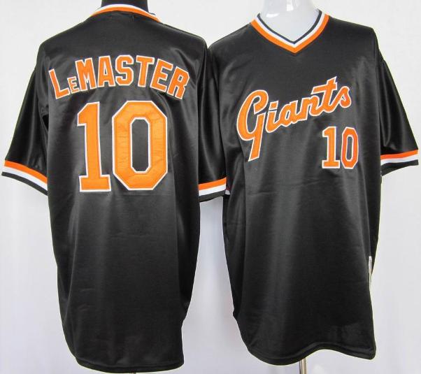 Cheap San Francisco Giants 10 Lemaster Black M&N Jersey For Sale