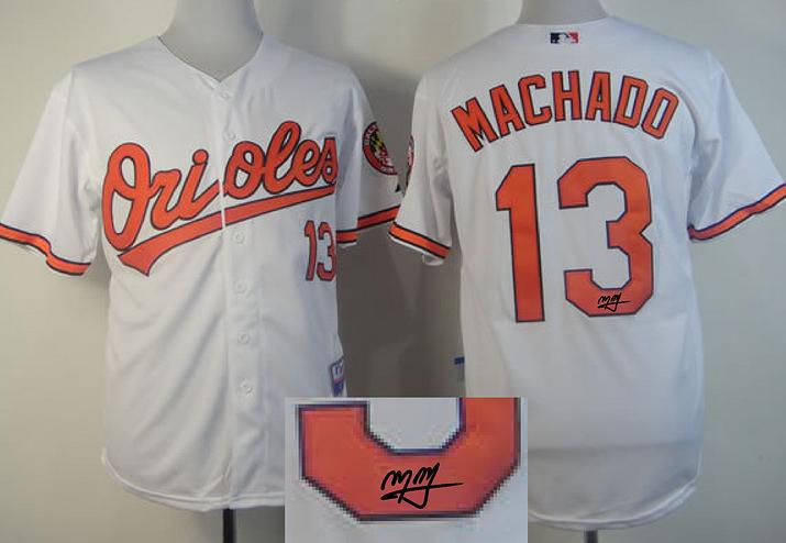 Cheap Baltimore Orioles 13 Manny Machado White Sined MLB Baseball Jersey For Sale