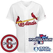 Cheap St. Louis Cardinals Blank White Cool Base MLB Jersey With Stan Musial and 2013 World Series Patch For Sale