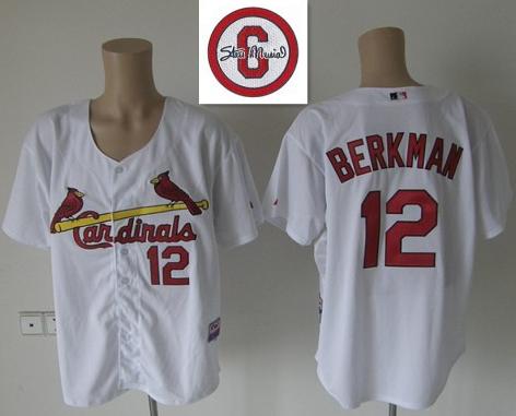 Cheap St.Louis Cardinals 12 Lance Berkman White Cool Base MLB Jersey 6# Patch For Sale