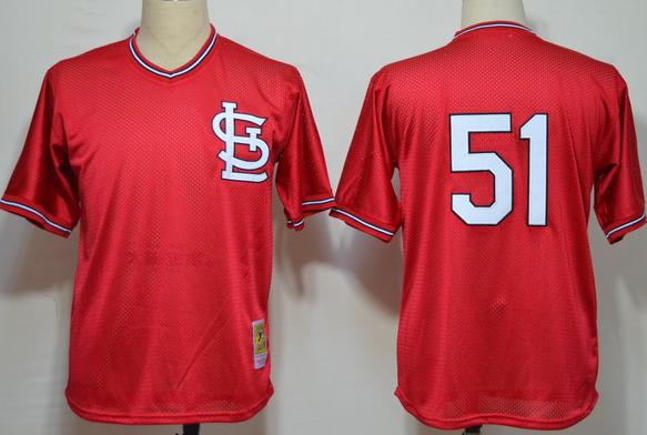Cheap St. Louis Cardinals 51 Willie McGee Red M&N 1985 MLB Jerseys For Sale