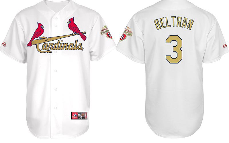 Cheap St.Louis Cardinals 3# Carlos Beltran 2012 Commemorative Gold Jersey w2011 World Series Champions Patch For Sale