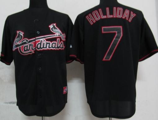 Cheap St.Louis Cardinals 7 Holliday Black Fashion Jerseys For Sale
