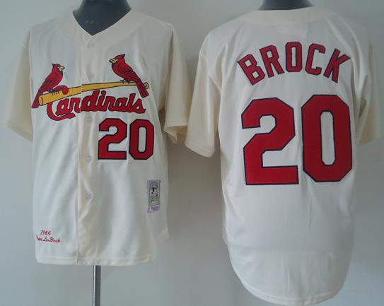 Cheap St.Louis Cardinals 20 Lou Brock Cream M&N MLB Jerseys For Sale