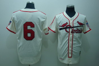 Cheap St. Louis Cardinals 6 Stan Musial Cream Jerseys Throwback For Sale