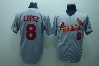 St. Louis Cardinals 8 lopez grey jerseys