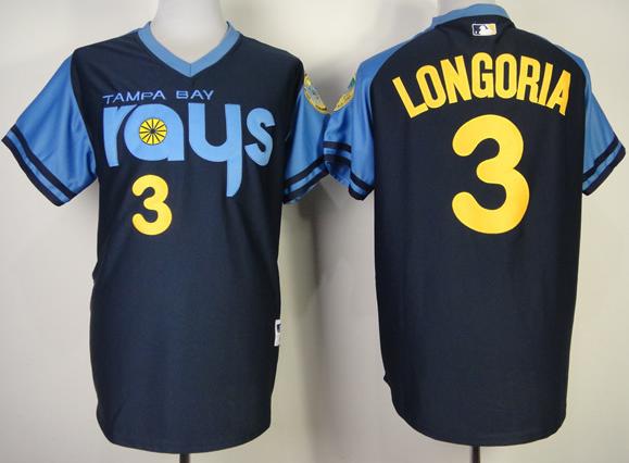 Cheap Tampa Bay Rays 3 Evan Longoria Navy Blue MLB Jerseys For Sale