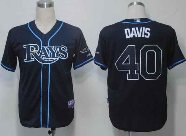 Cheap Tampa Bay Rays 40 Davis Dark Blue Cool Base MLB Jerseys For Sale
