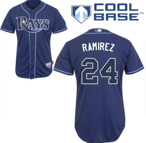 Cheap Tampa Bay Rays 24 Manny Ramirez Dark blue Cool Base Jersey For Sale