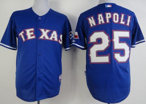 Cheap Texas Rangers 25# Mike Napoli Blue Cool Base MLB Jerseys For Sale