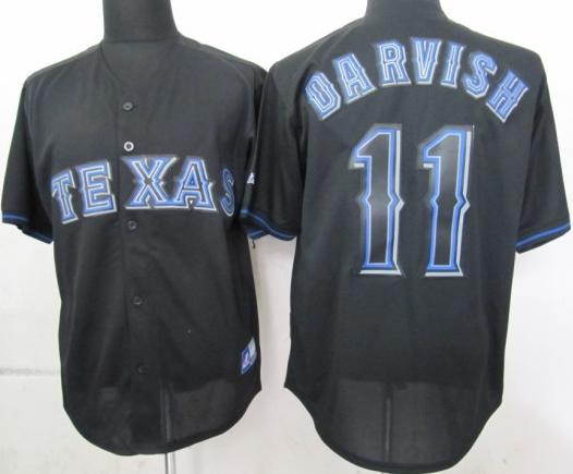 Cheap Texas Rangers 11 Darvish Black Fashion Jerseys For Sale