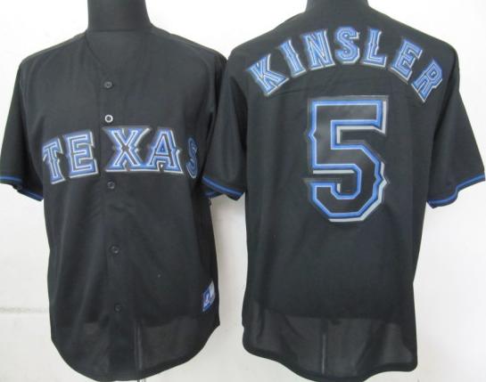 Cheap Texas Rangers 5 Kinsler Black Fashion Jerseys For Sale