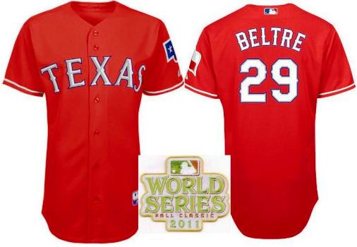 Cheap Texas Rangers 29 Adrian Beltre Red 2011 World Series Fall Classic MLB Jerseys For Sale