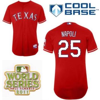 Cheap Texas Rangers 25 Mike Napoli Red 2011 World Series Fall Classic MLB Jerseys For Sale