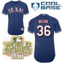 Cheap Texas Rangers 36 Wilson Blue 2011 World Series Fall Classic MLB Jerseys For Sale