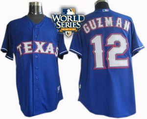 Cheap Texas Rangers 12 Cristian Guzman 2010 World Series Patch Jersey blue For Sale