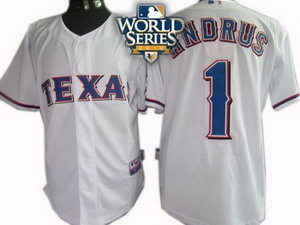 Cheap Texas Rangers 1 Elvis Andrus 2010 World Series Patch Jersey white For Sale
