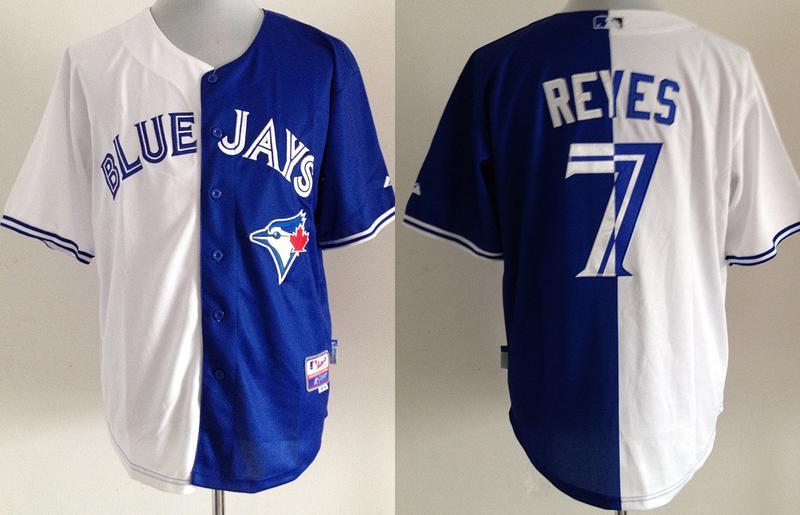 Cheap Toronto Blue Jays #7 Jose Reyes Blue White Split MLB Jerseys For Sale