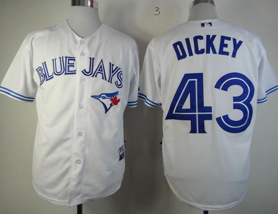 Cheap Toronto Blue Jays 43# DICKEY White Cool Base MLB Jersey For Sale