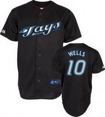 Cheap Toronto Blue Jays 10 Vernon Wells black jerseys For Sale