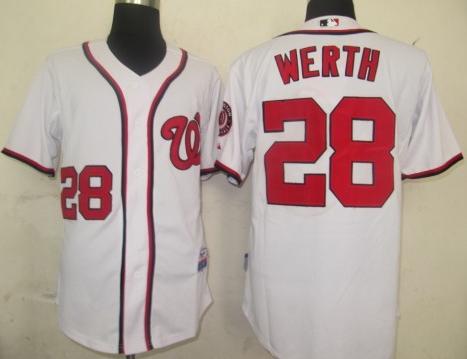 Cheap Washington Nationals 28 Werth White MLB Jersey For Sale