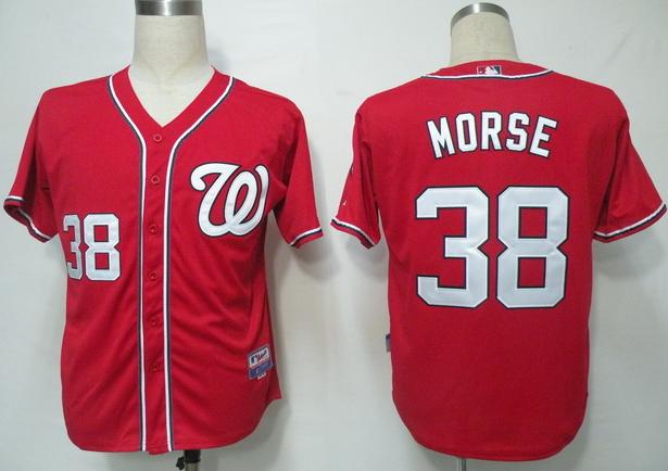 Cheap Washington Nationals 38 Morse Red 2011 Cool Base MLB Jersey For Sale