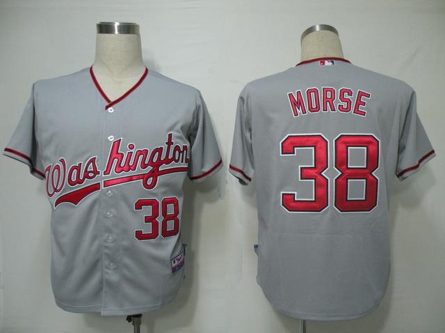 Cheap Washington Nationals 38 Morse Grey Cool Base MLB Jersey For Sale