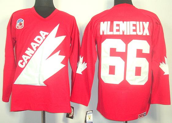 Cheap 1991 Canada Olympic #66 Mario Mlemieux Red Throwback NHL Jerseys For Sale
