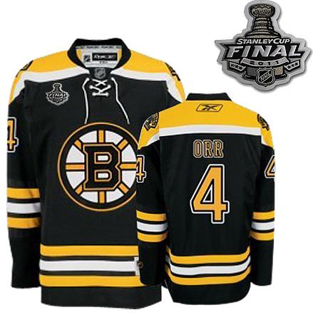 Cheap Boston Bruins 4 Bobby Orr 2011 Stanley Cup black Jersey For Sale